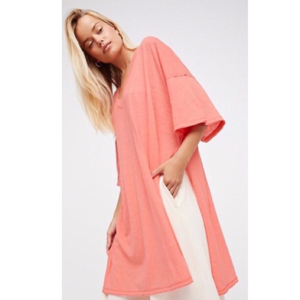 Free People City Slicker Coral Tunic Top
